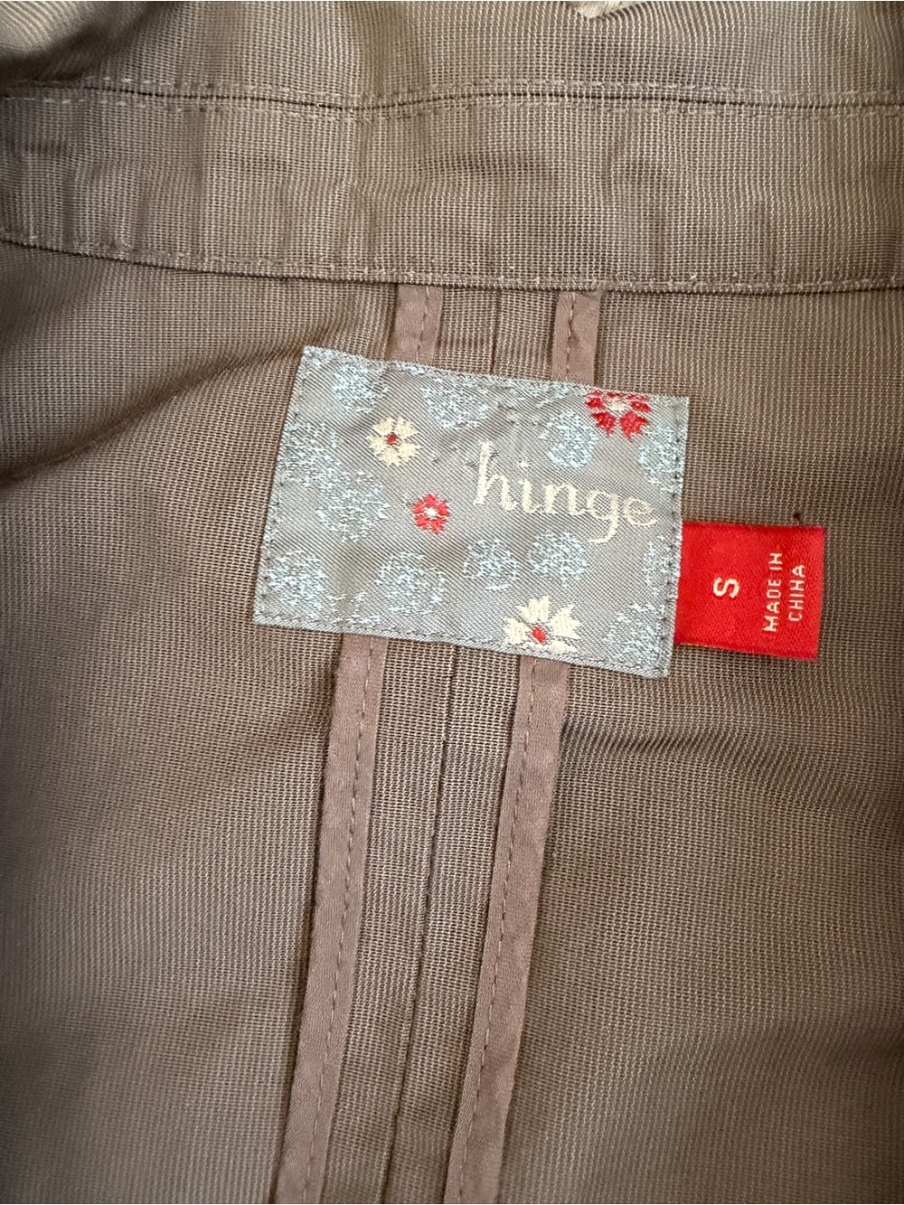Vintage Hinge Taupe Women's Trench Jacket with Waist Tie - Picture 4 of 4